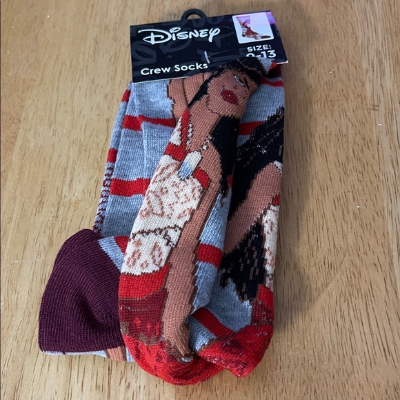 Disney Mulan Adventure Crew Socks - Gray, Red, and Brown - Picture 1 of 2
